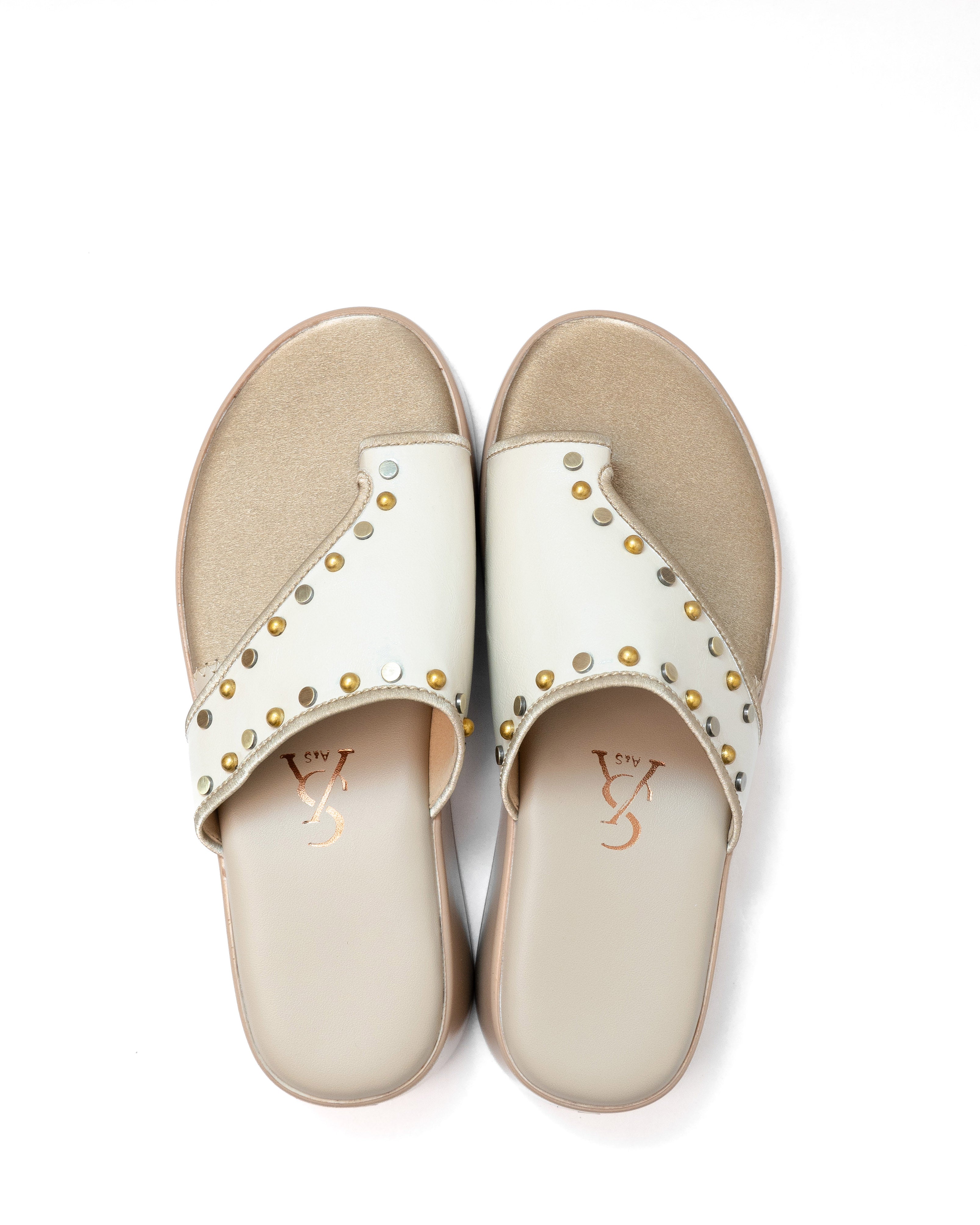 Metal Studded One Toe Detail Wedges