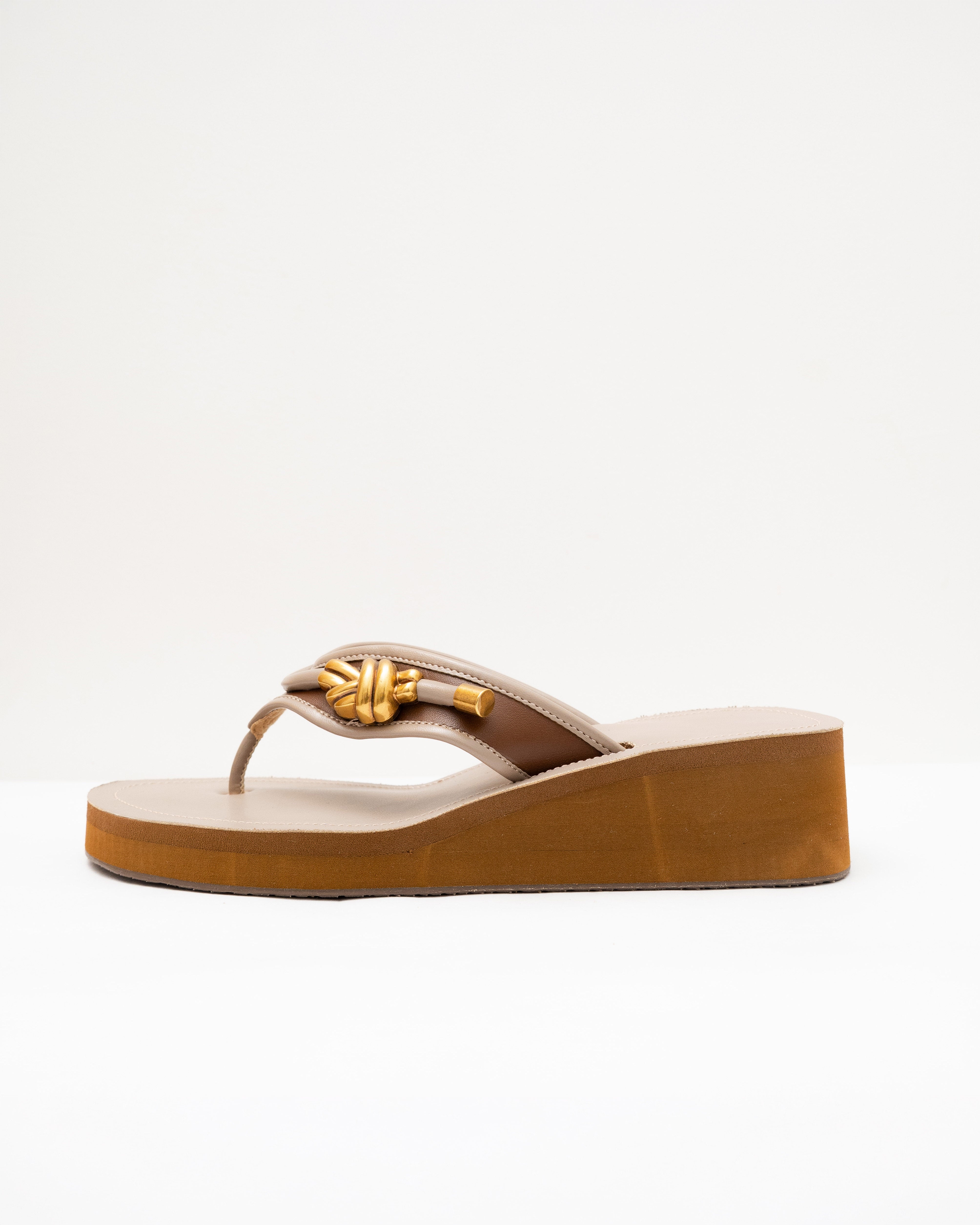 Golden Knot Strap Detail Wedges