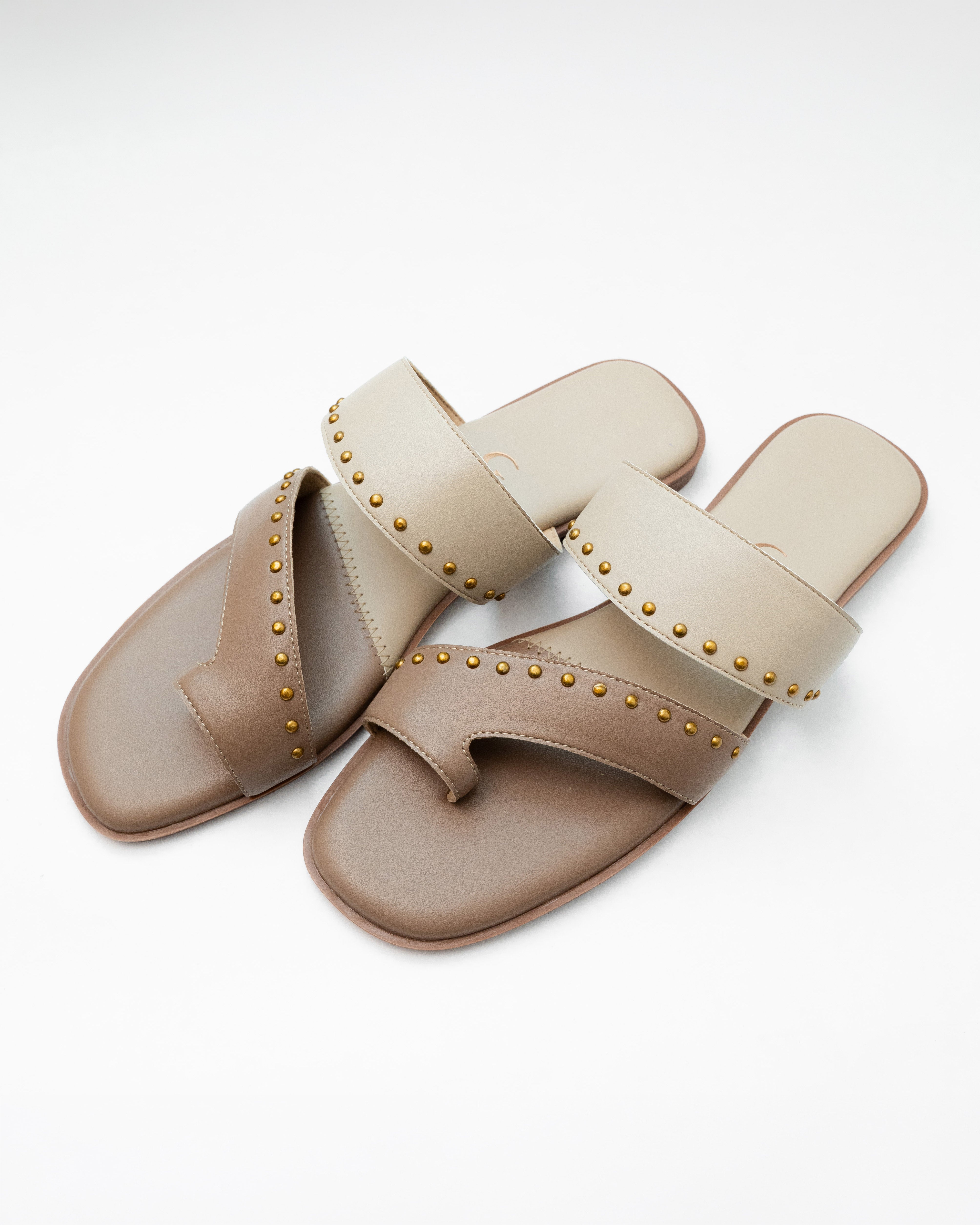 Metal Detail Dual Strap Flats