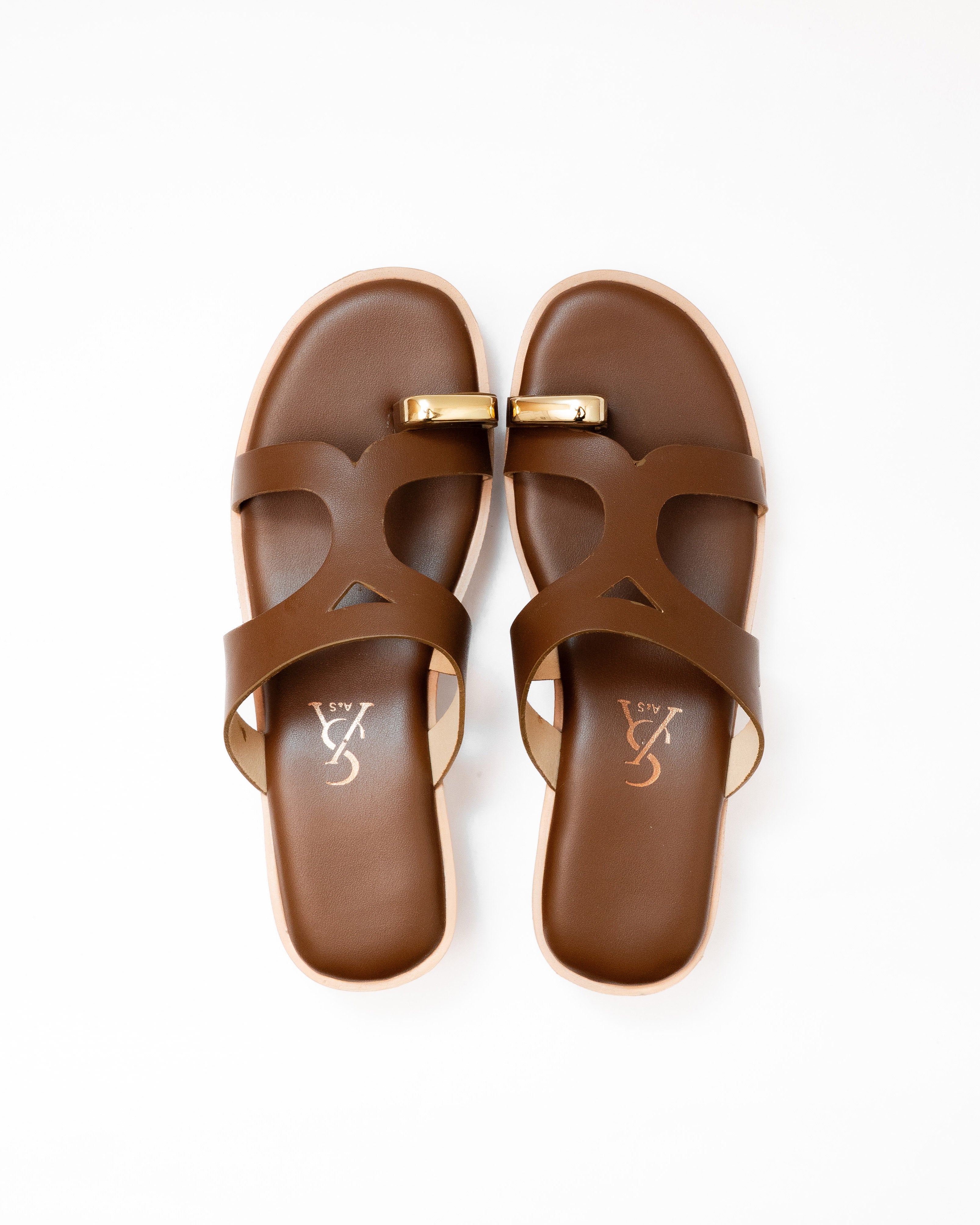 Golden Toe Detail cutout Wedges