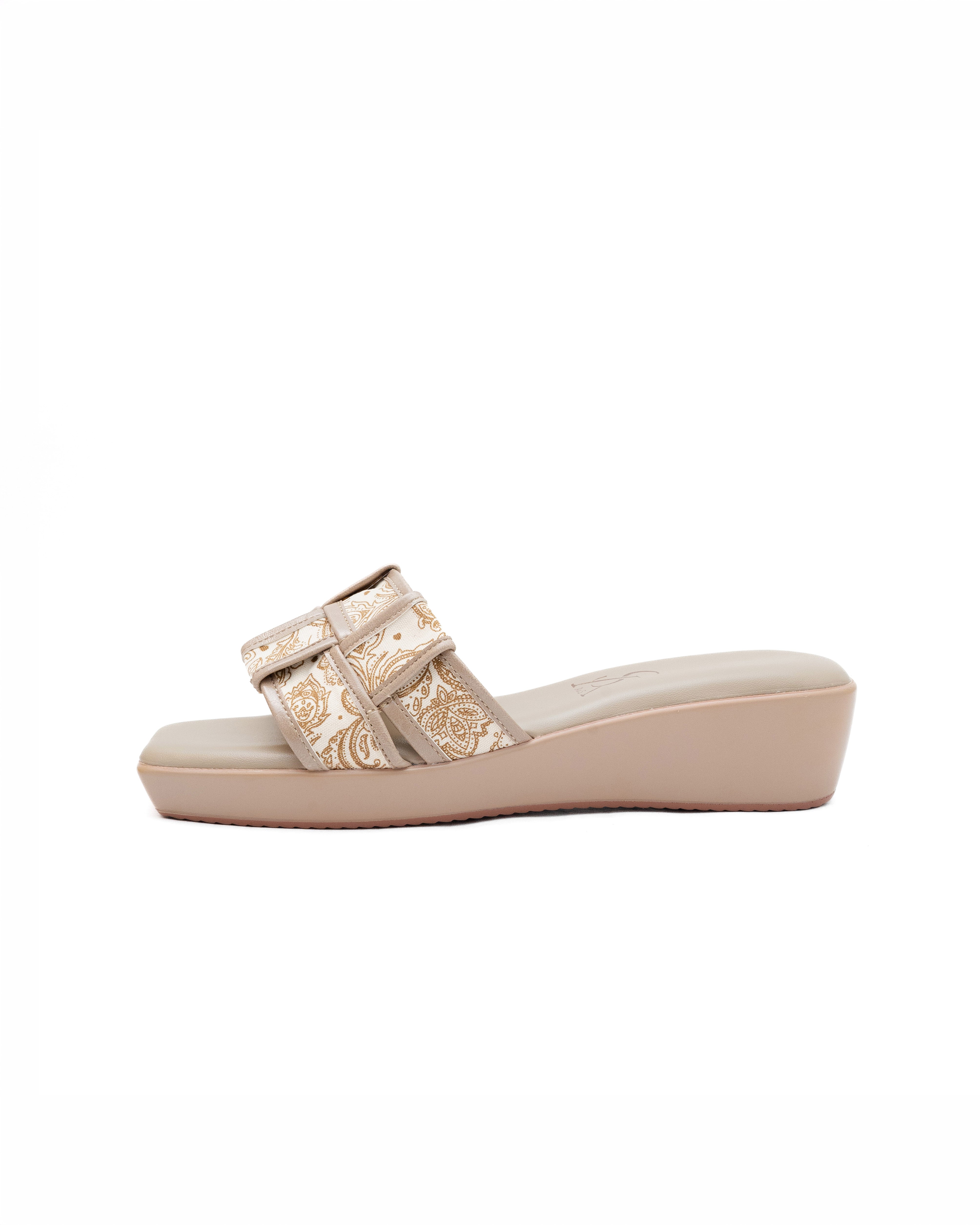 Printed Strap Weave Detail Wedges