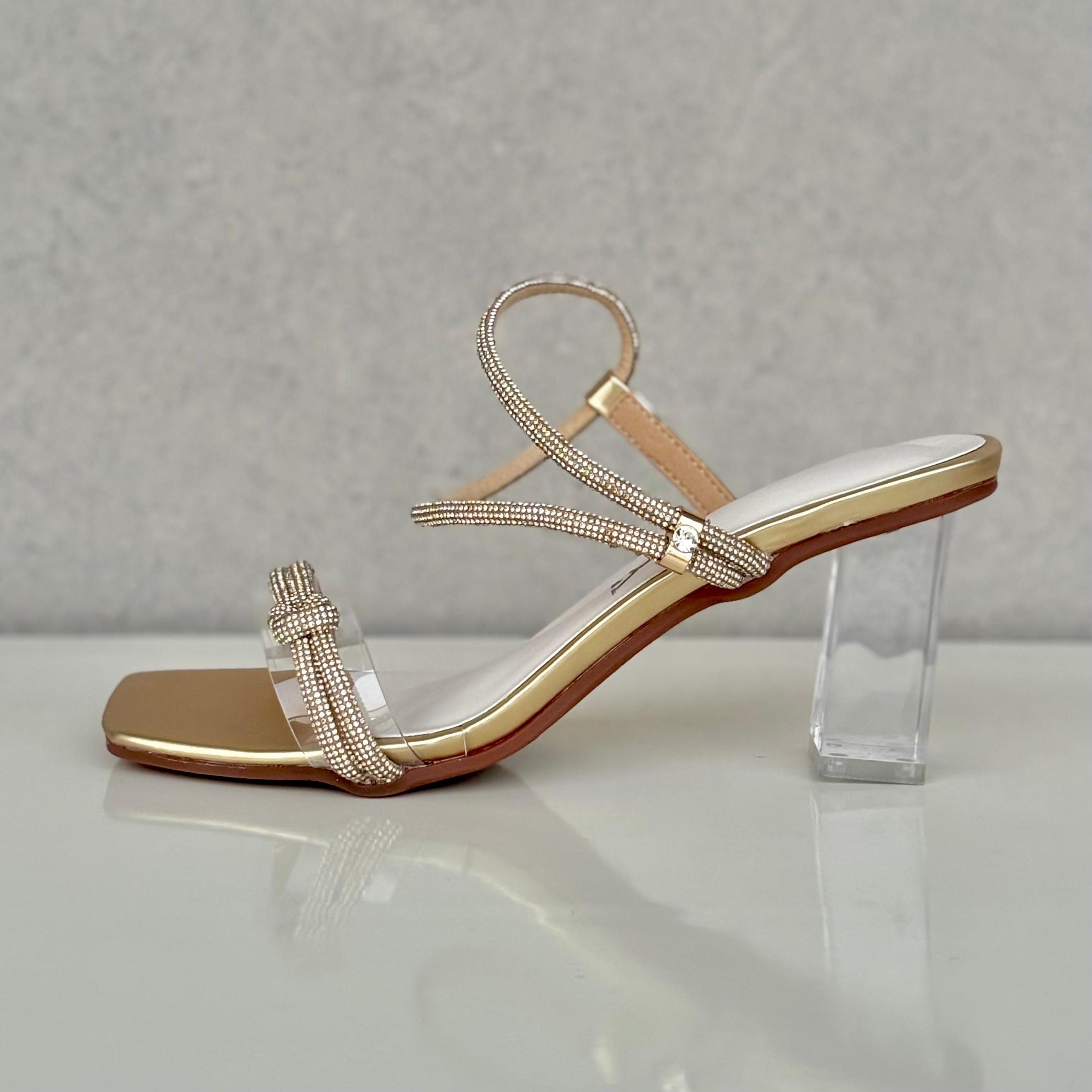 Luxe Crystal Strap High Heels