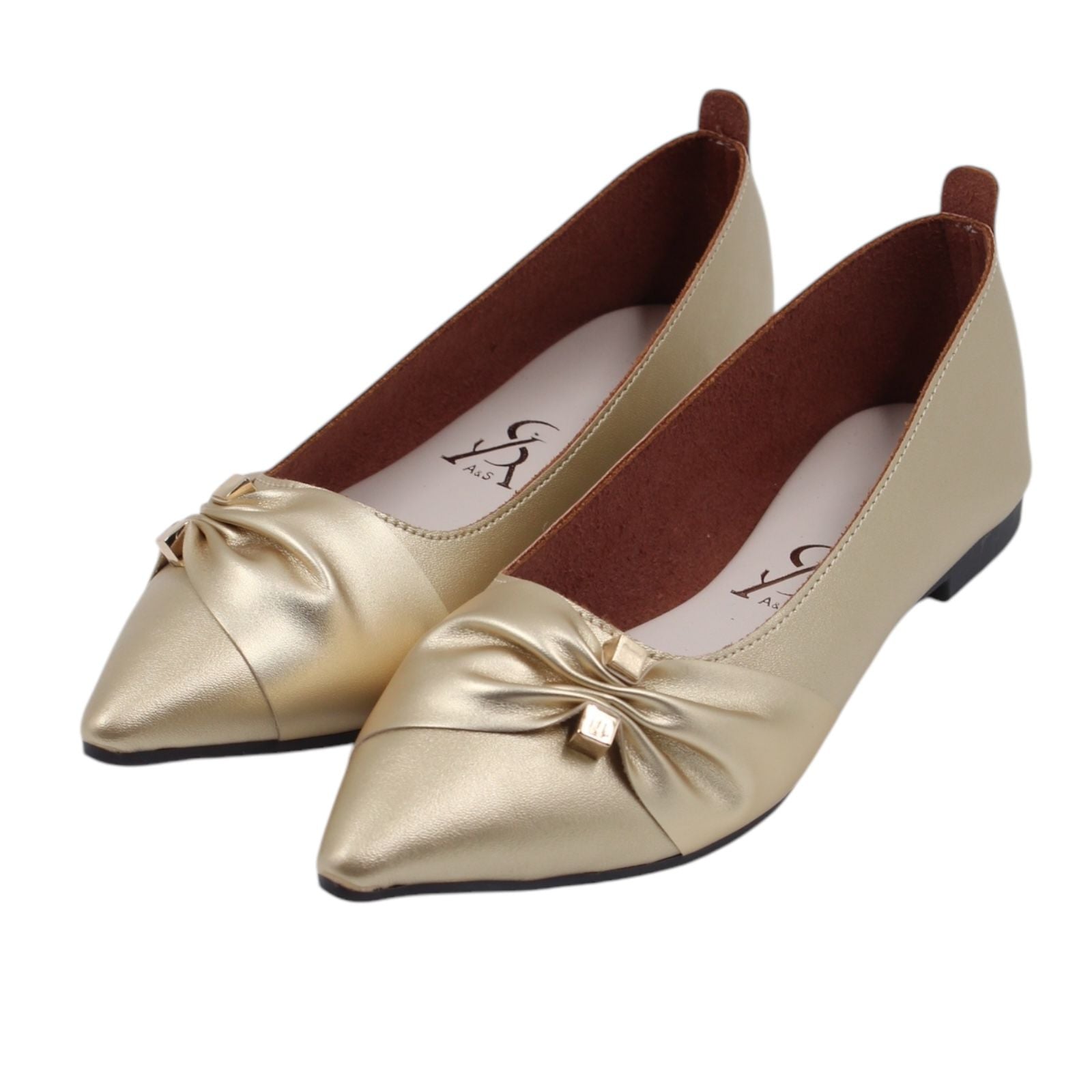 Studded pointed toe ballerinas