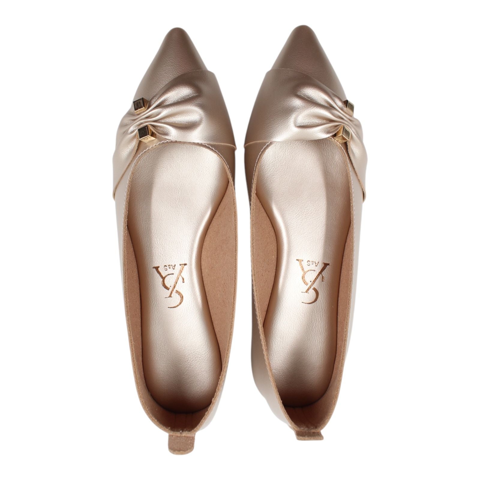 Studded pointed toe ballerinas