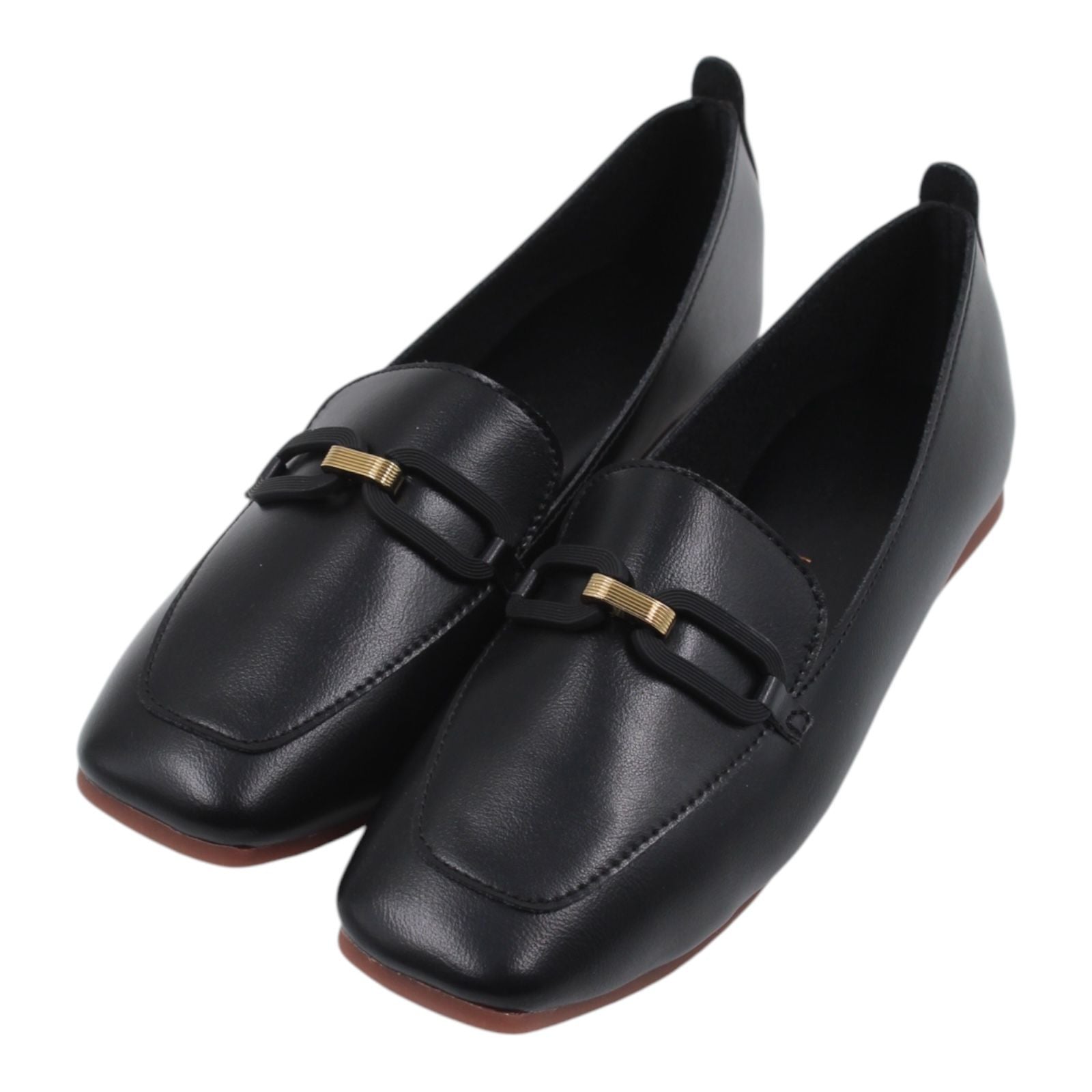 Buckled detail cushioned loafers