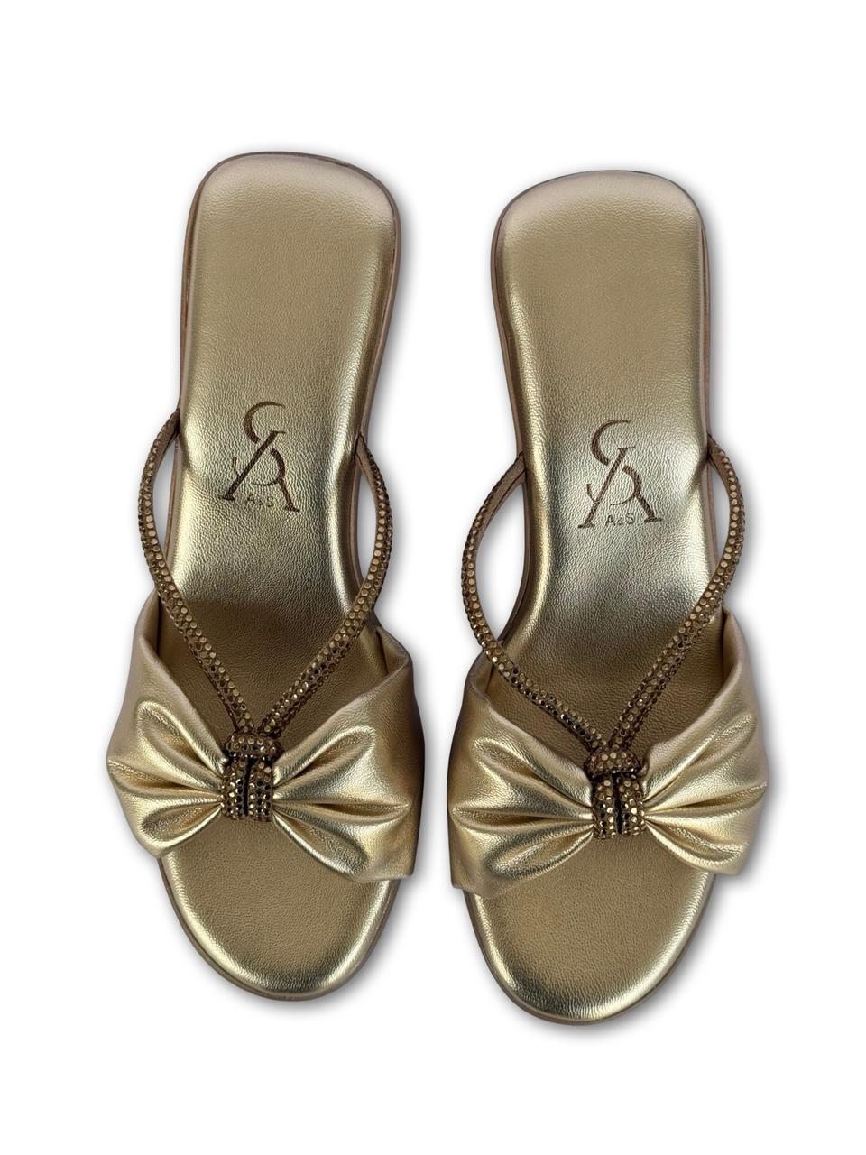 Bow Detail Rhinestone Wedges