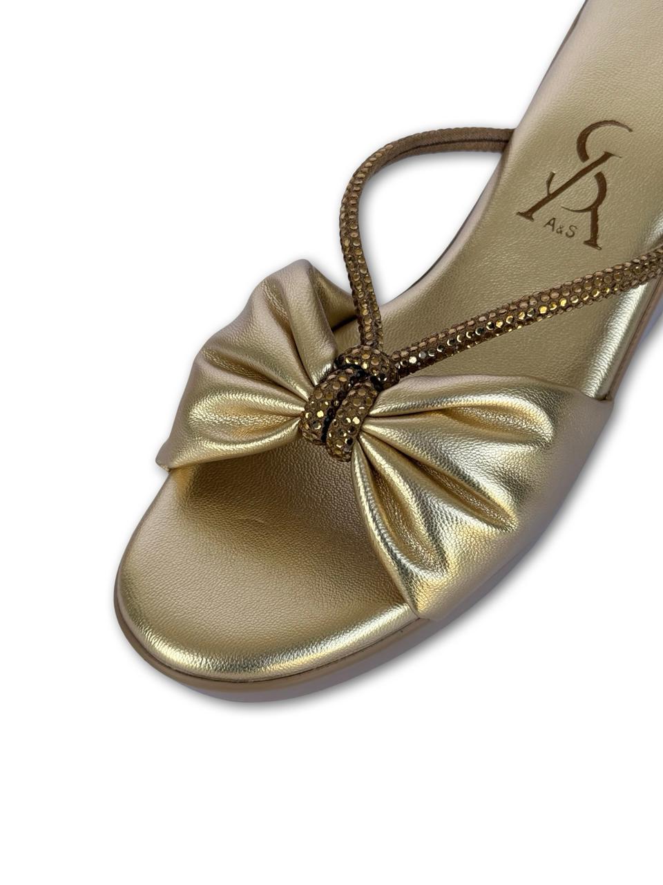 Bow Detail Rhinestone Wedges