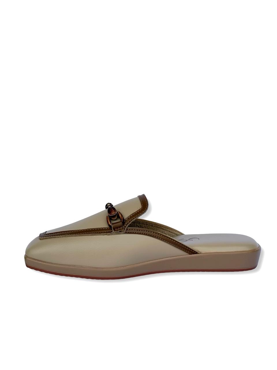 Dual Toned Buckle Detail Mules