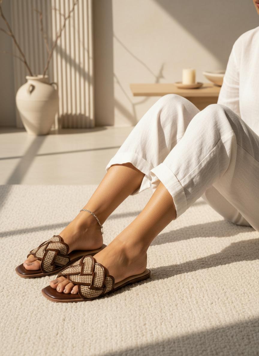 Braided Chunky Jute Detail Flip Flop