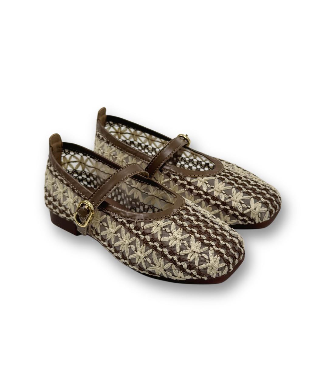 Dual mesh pattern ballerinas