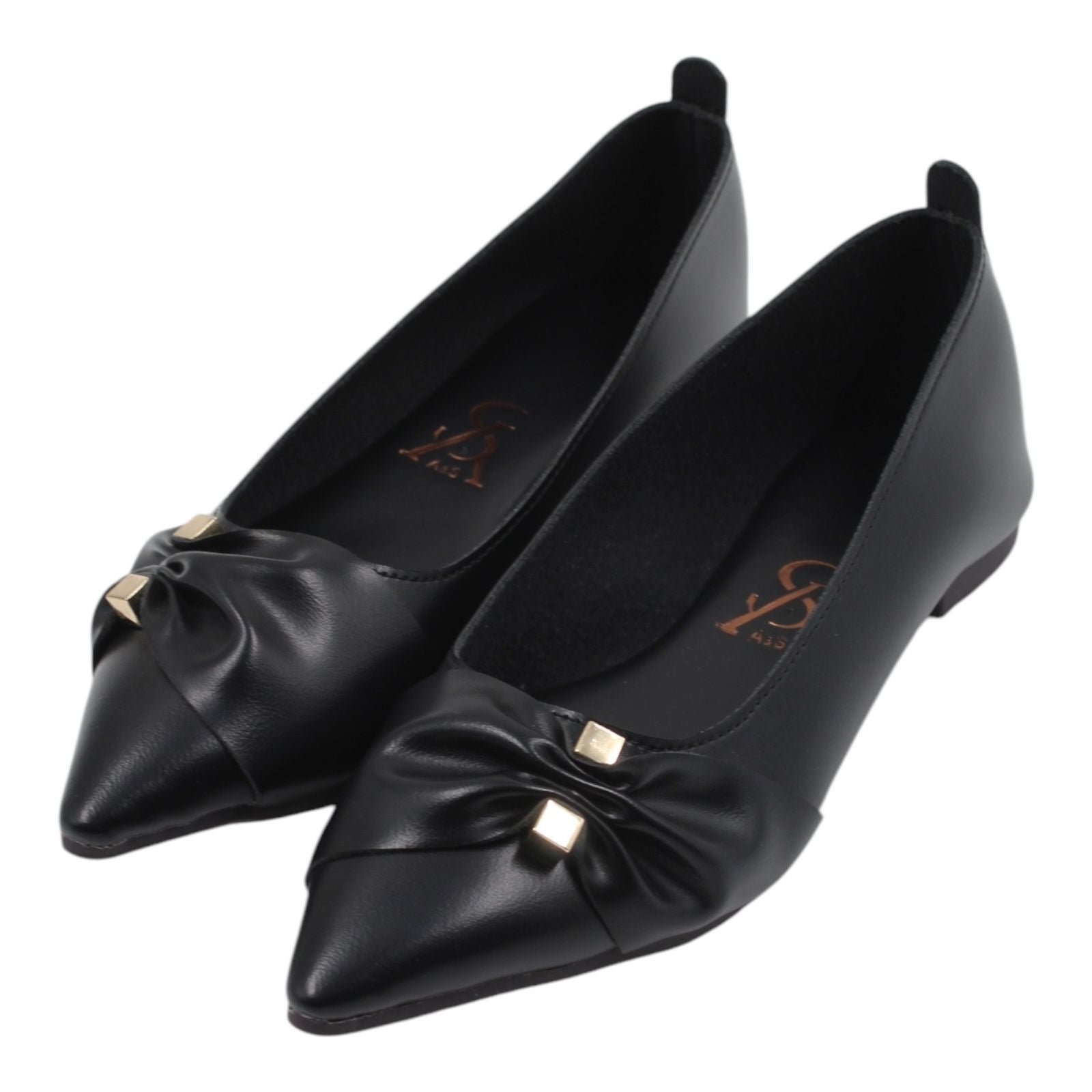 Studded pointed toe ballerinas
