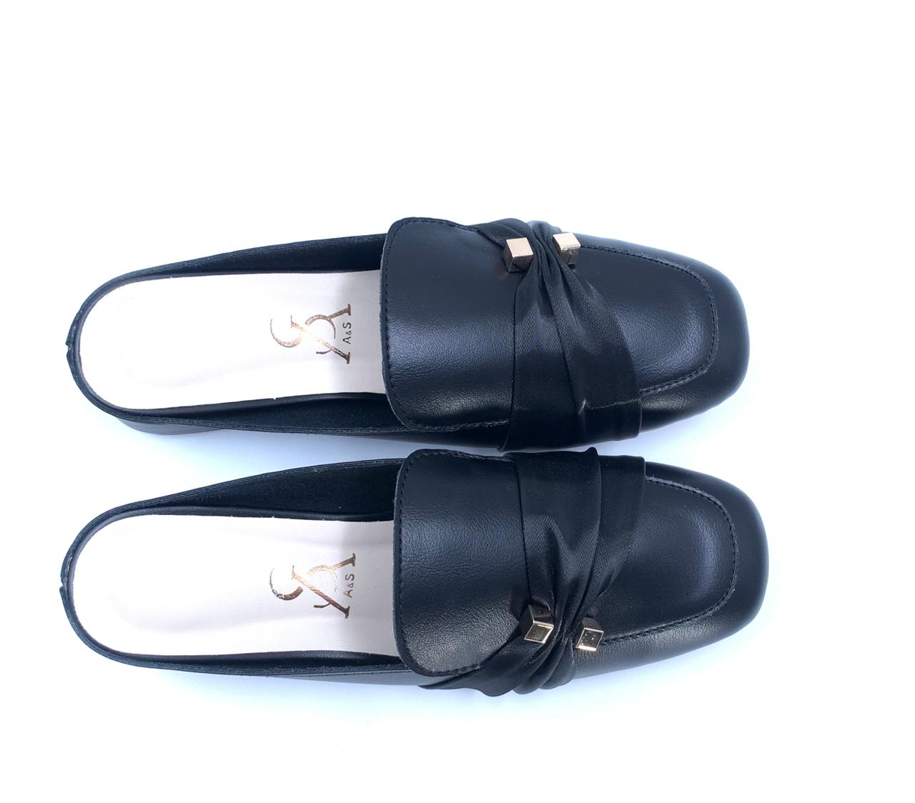 Plated Strap Detail Mules