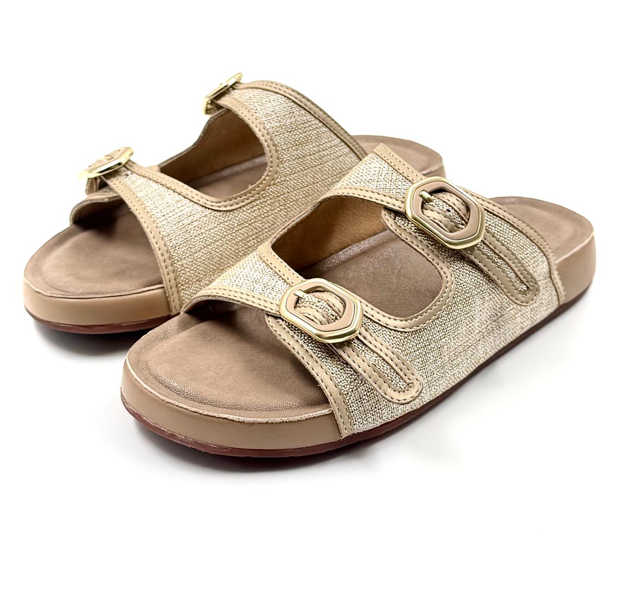 Dual Strap Detail Textured Flip Flop