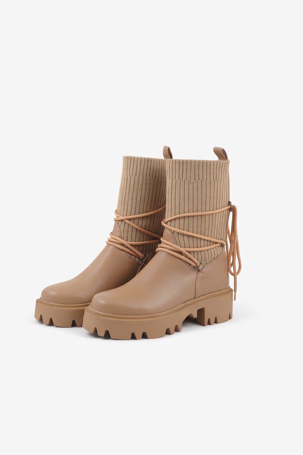 Knitted Chunky Sole Boots