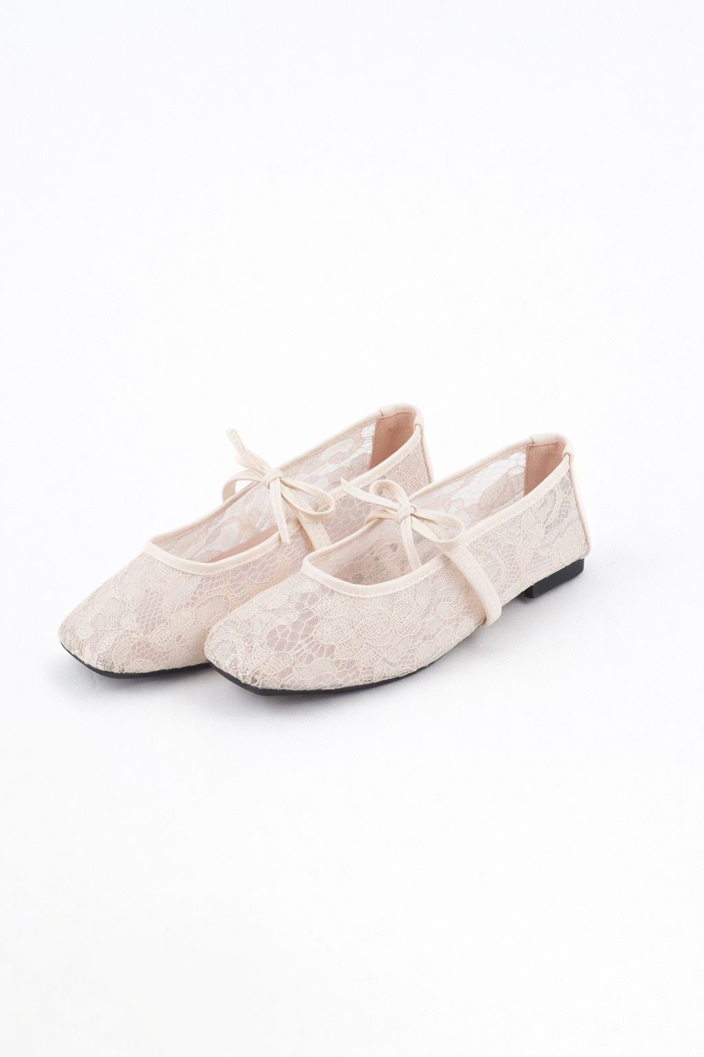 Lace Square Toe Ballerinas