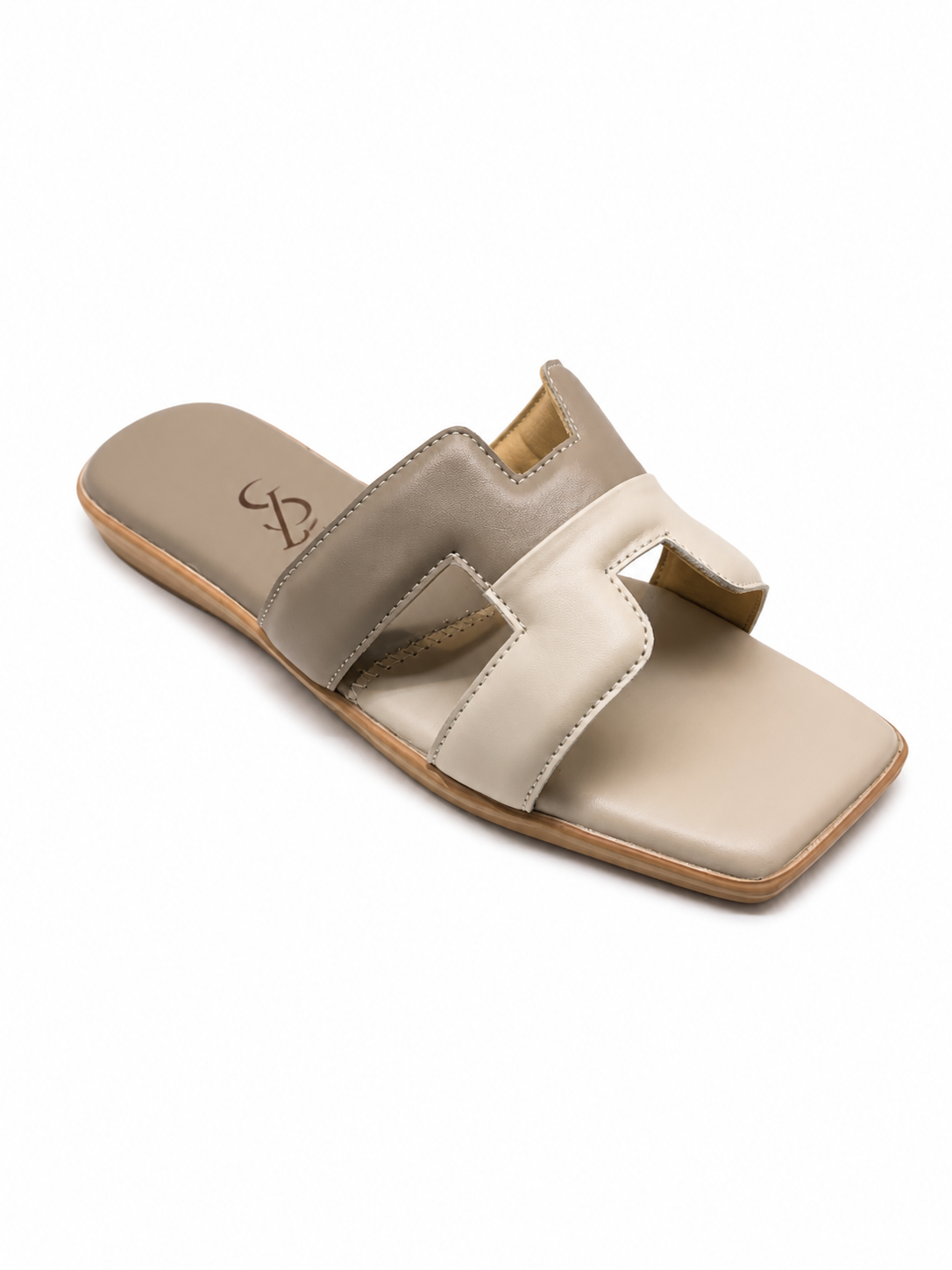 Dual tone H strap flats