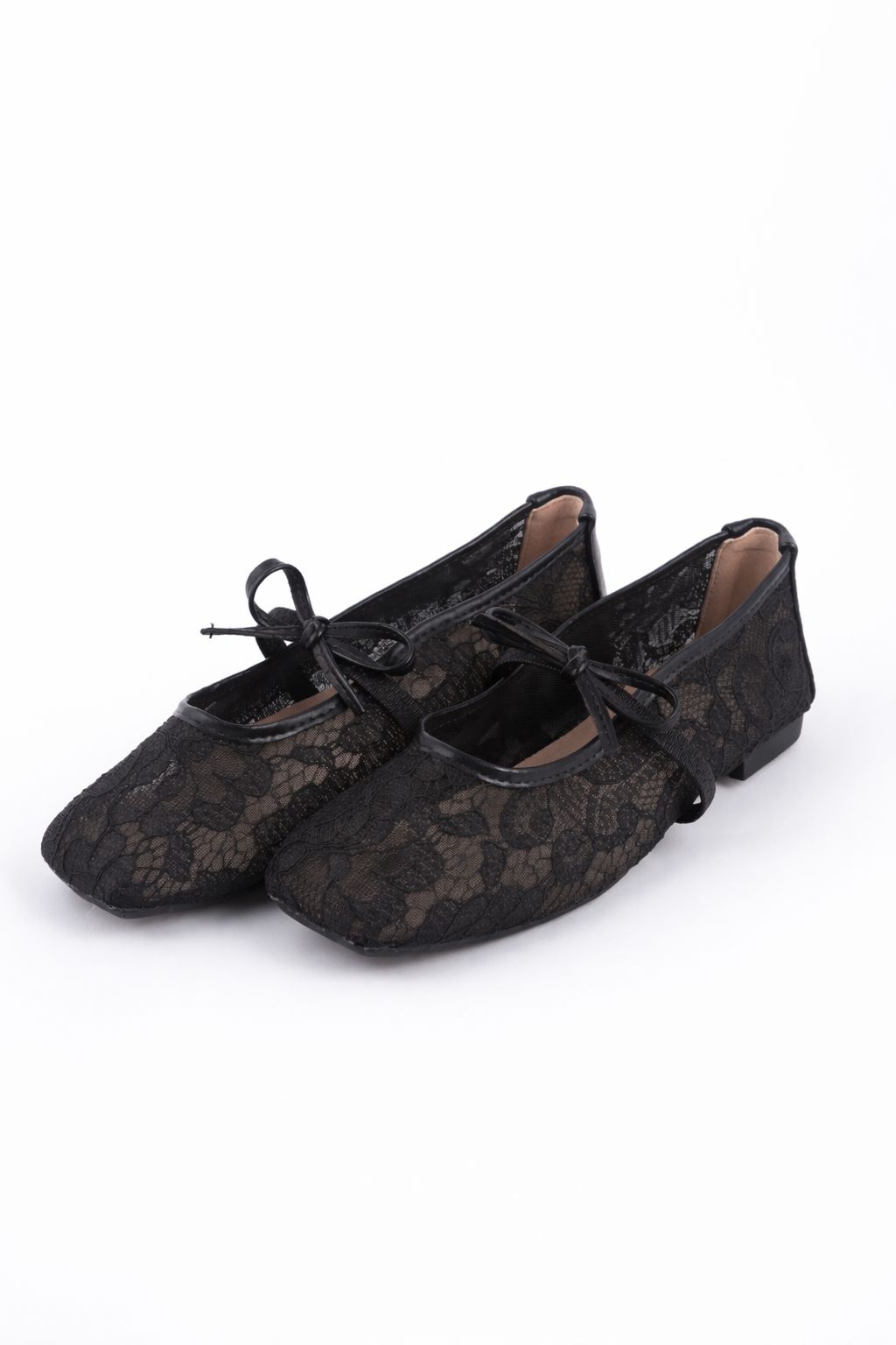 Lace Square Toe Ballerinas