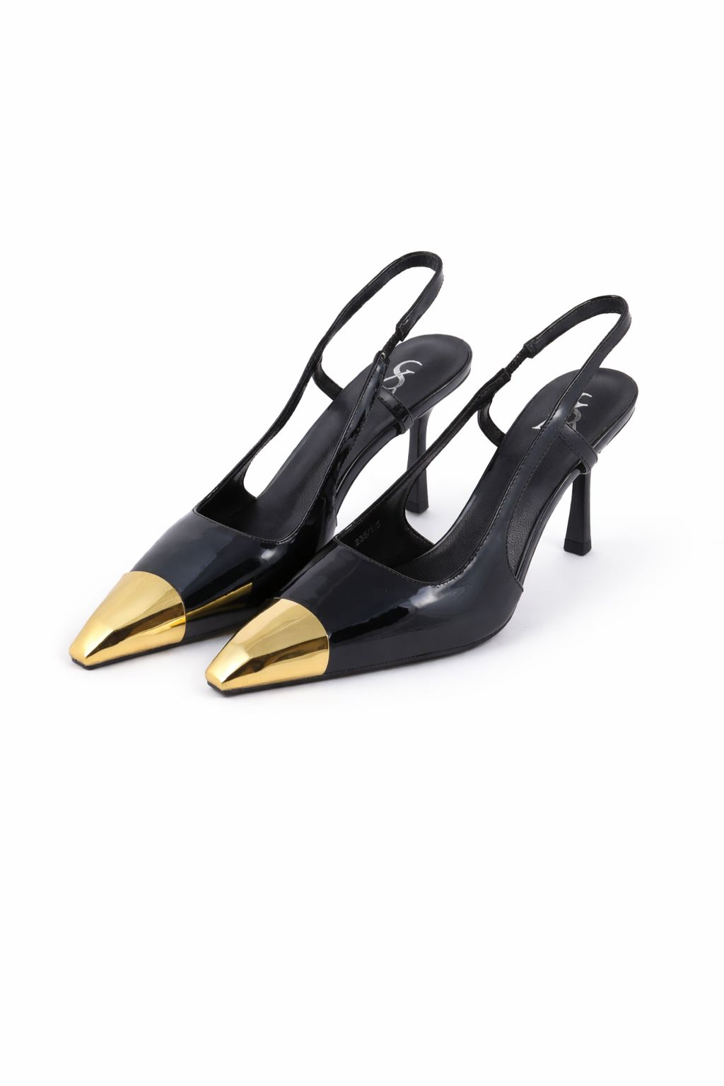 Metallic pointed toe stilleto heels