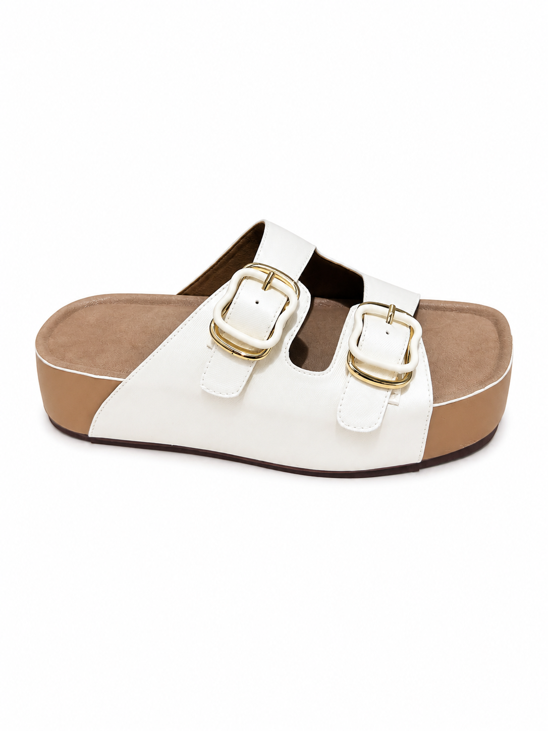 Dual Buckle Detail Chunky Sandals