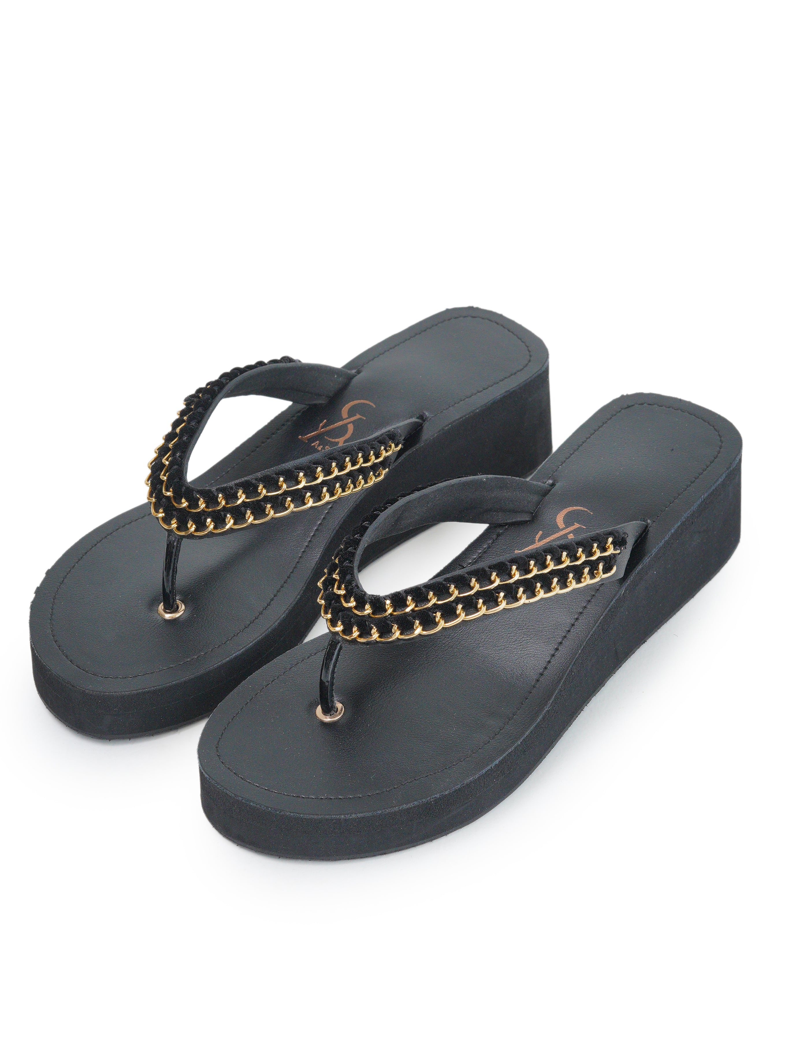 Dual Chain Detail Flip Flop Platform