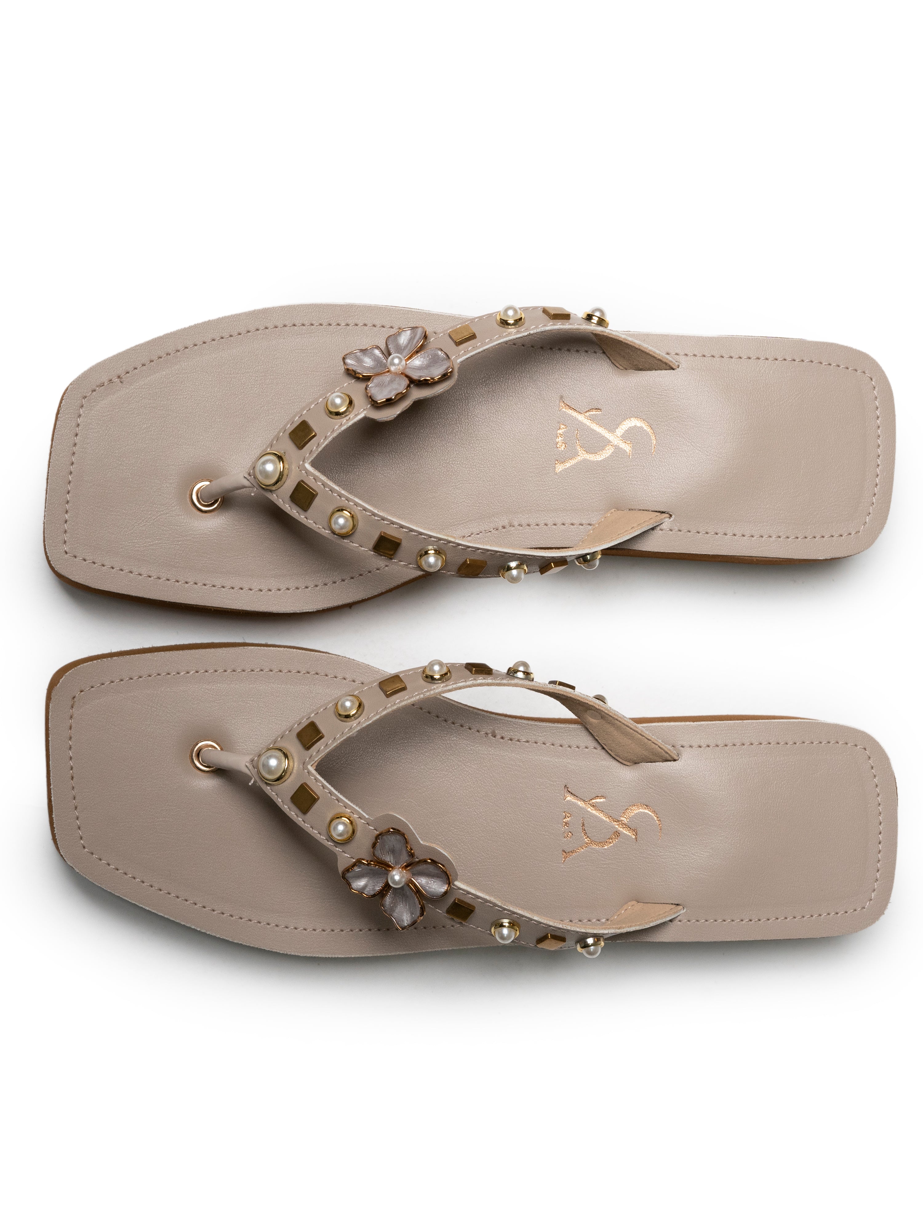 Flower Detail Platform Flip Flop