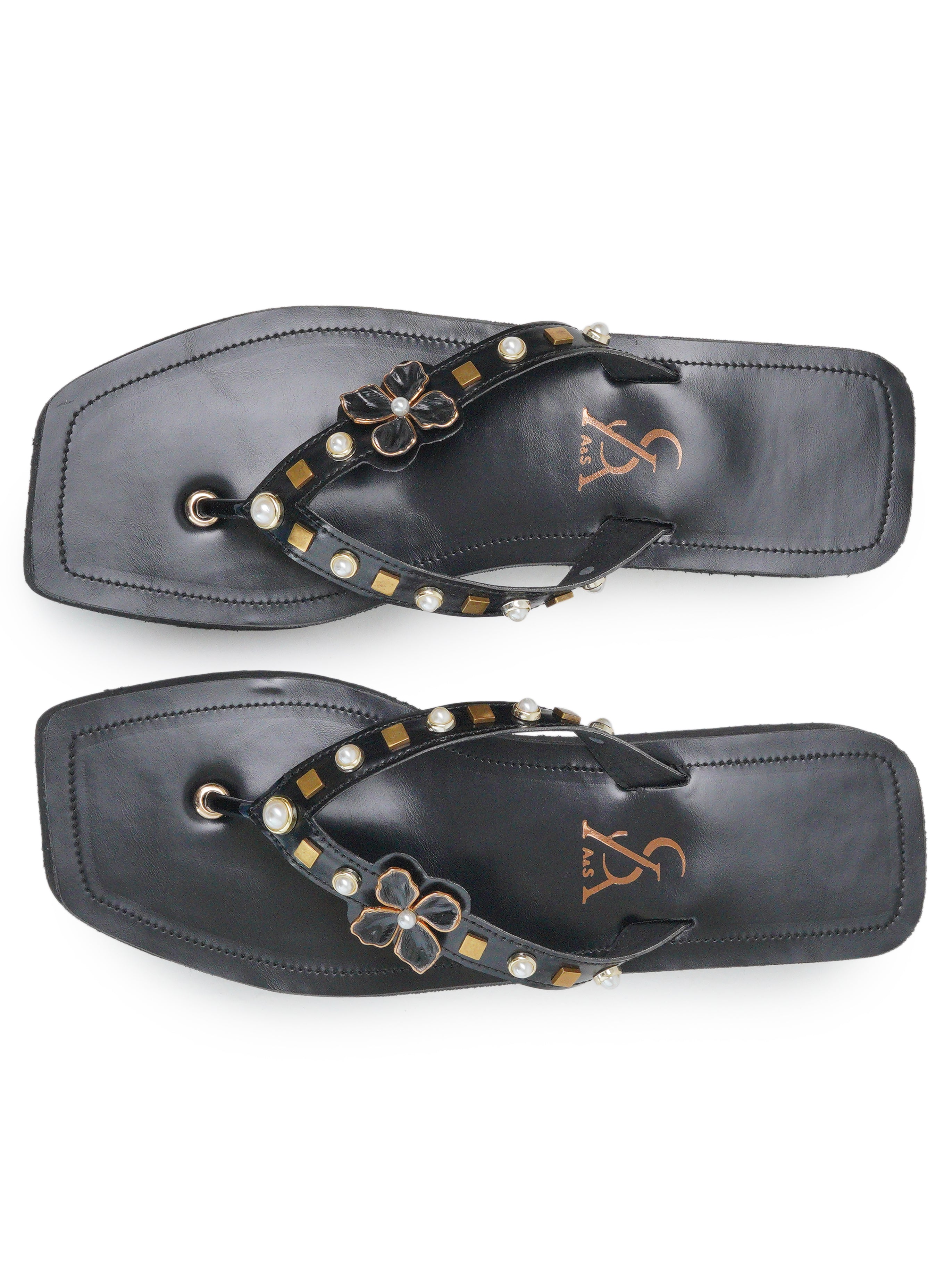 Flower Detail Platform Flip Flop