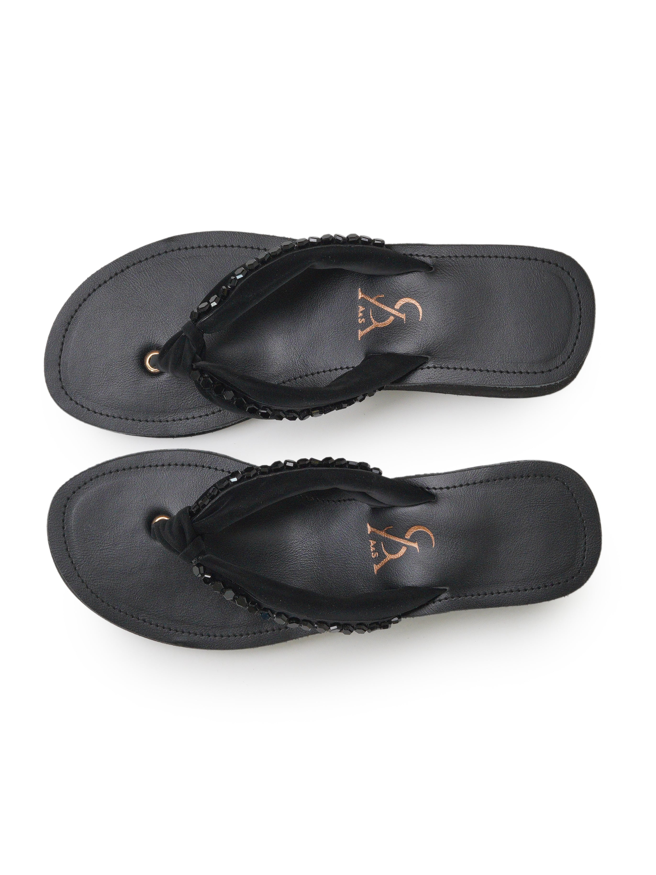 Knotted Studded Detail Strap Round Toe Platform Sandals