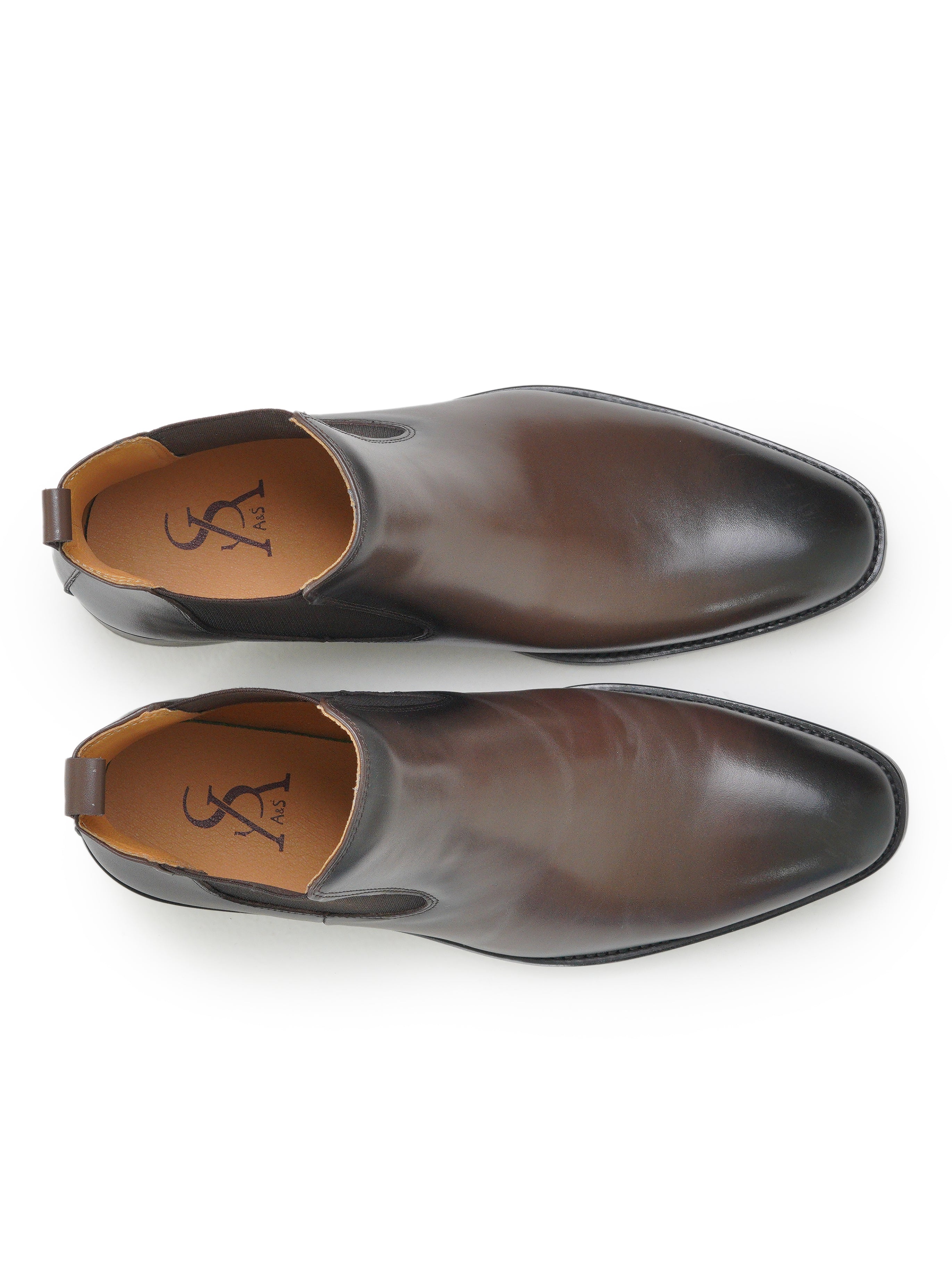 Brown leather chelsea boots