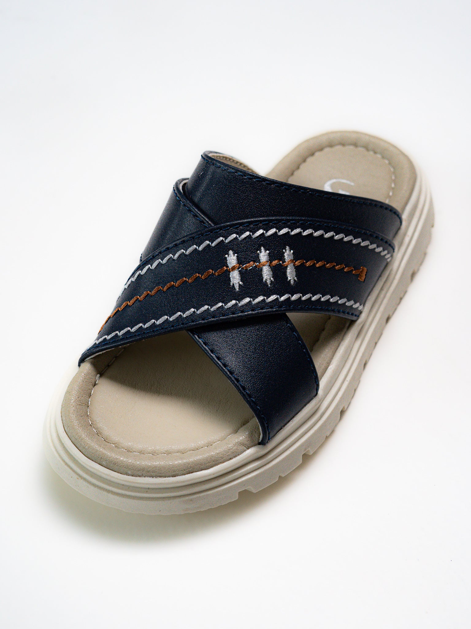 Wide Cross Strap Stitch Detail Flip Flop