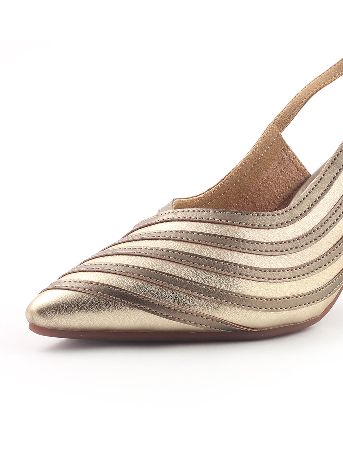 Striped Slingback Block Heels