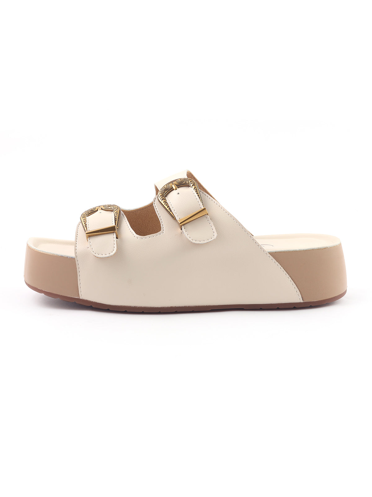 Antique Buckle Detail platform Sandals
