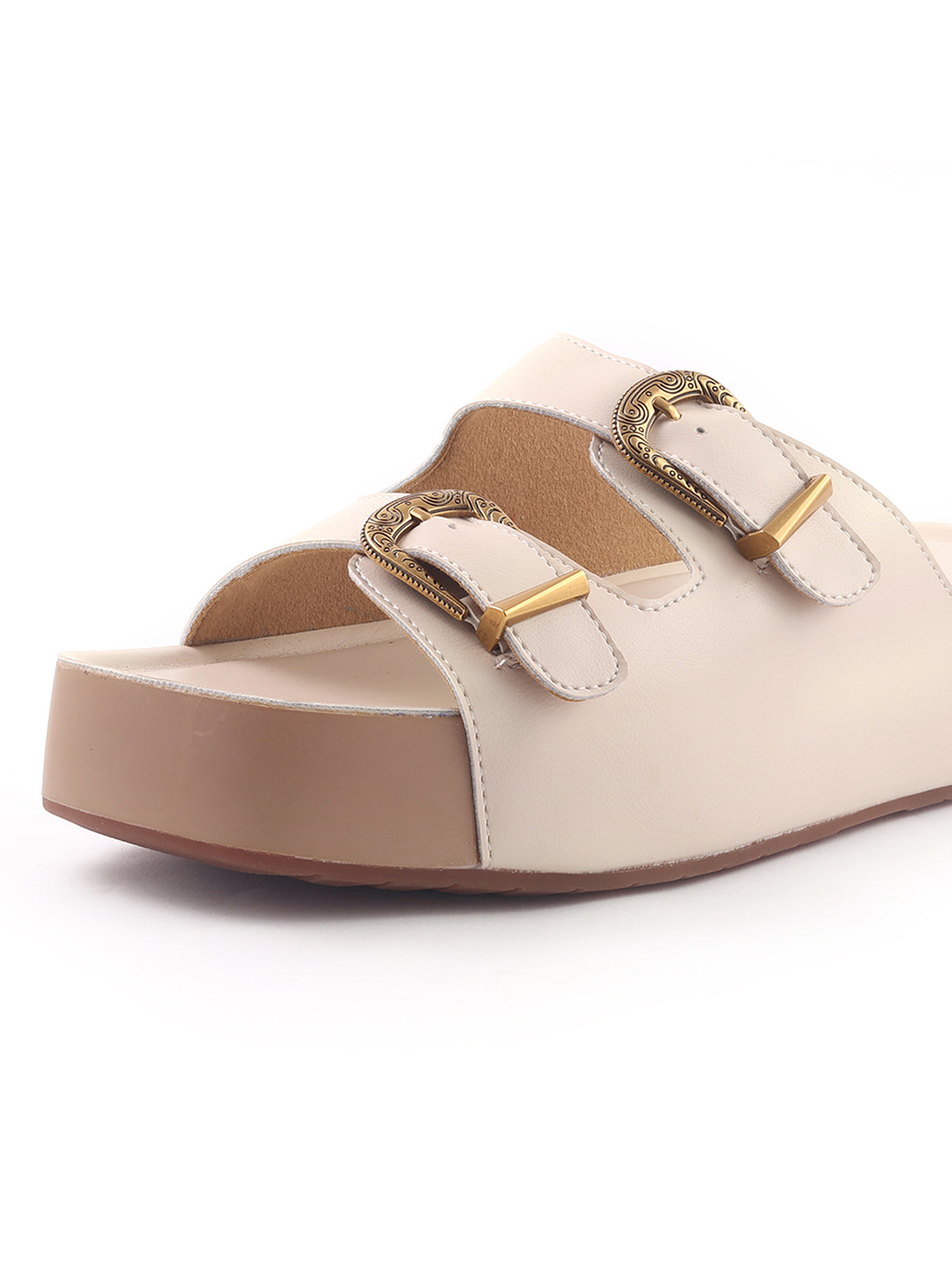 Antique Buckle Detail platform Sandals
