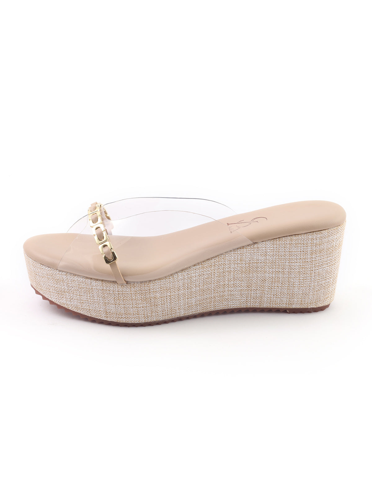 Golden Belt Strap Detail platform Wedges