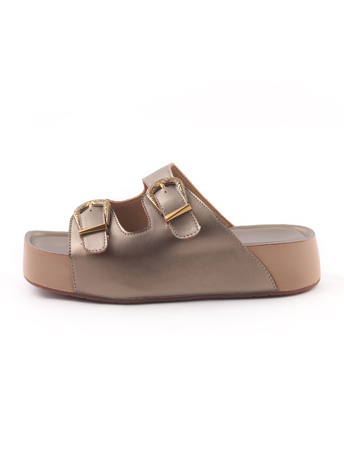 Antique Buckle Detail platform Sandals