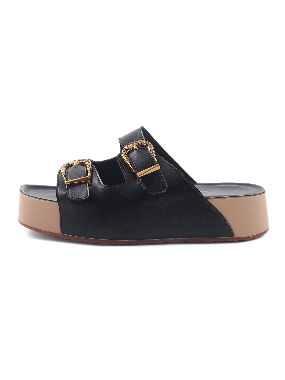 Antique Buckle Detail platform Sandals