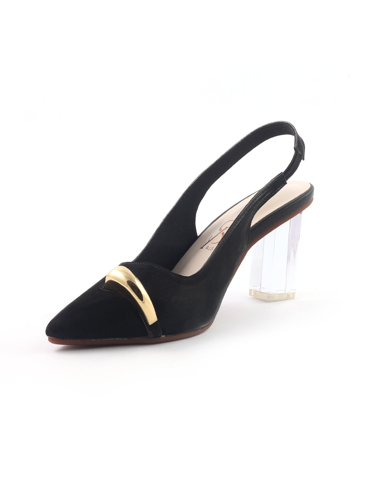 Golden Toe Slingback Block Heel