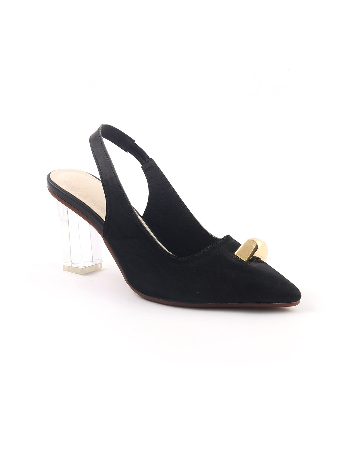 Golden Toe Slingback Block Heel