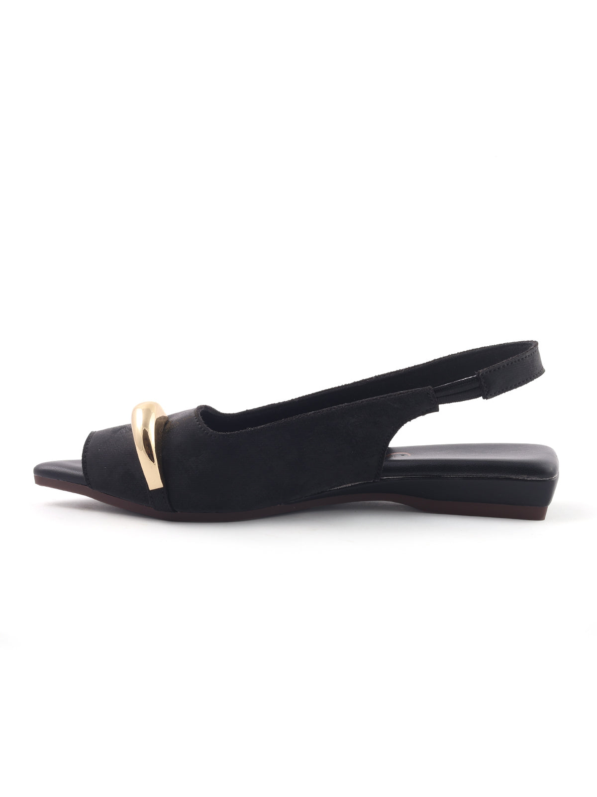 Golden Toe Detail Slingback Flats