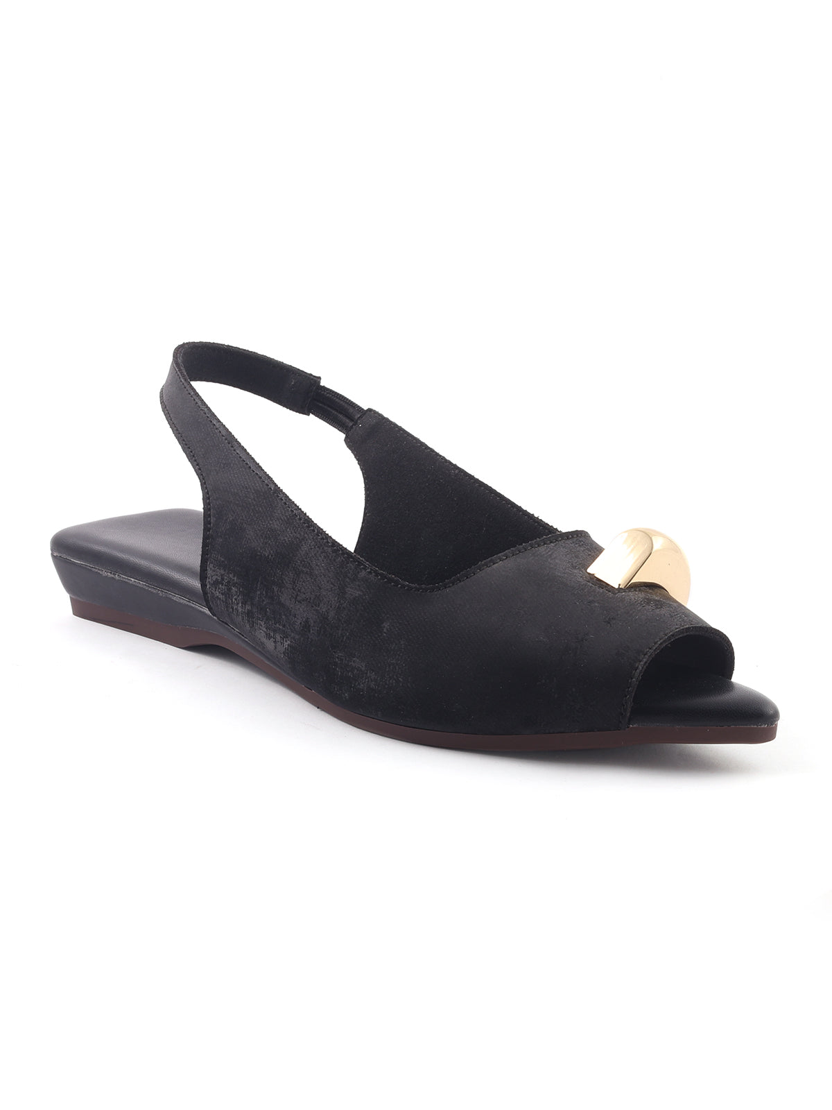 Golden Toe Detail Slingback Flats