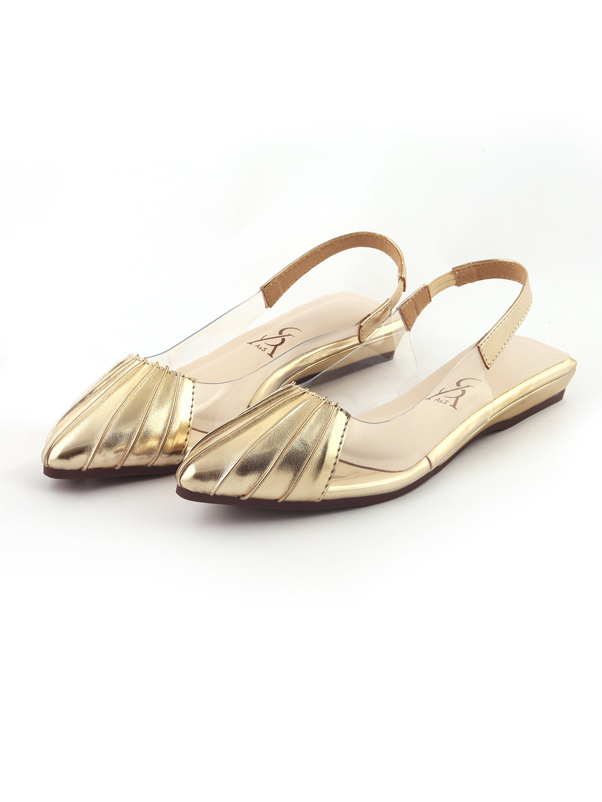 Crinkled Slingback Flats
