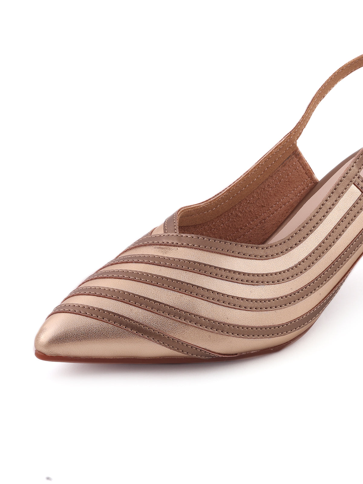 Striped Slingback Block Heels