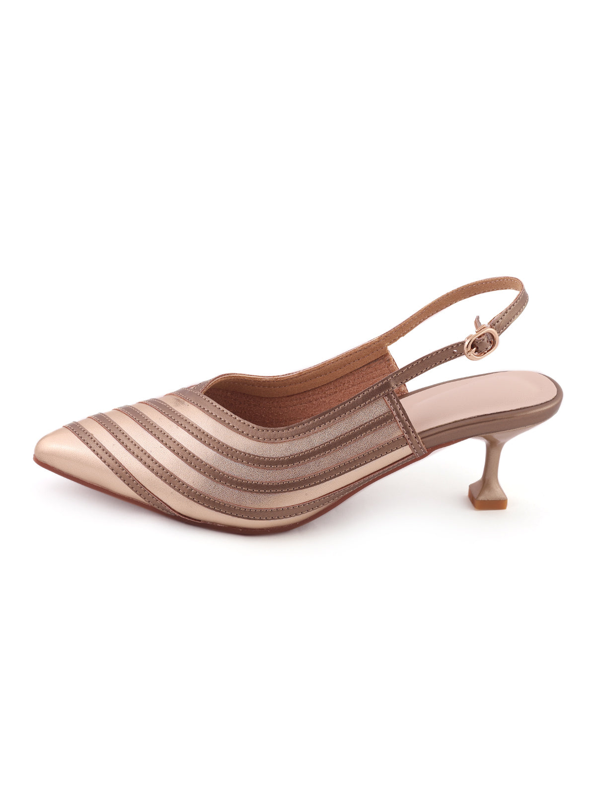 Striped Slingback Block Heels