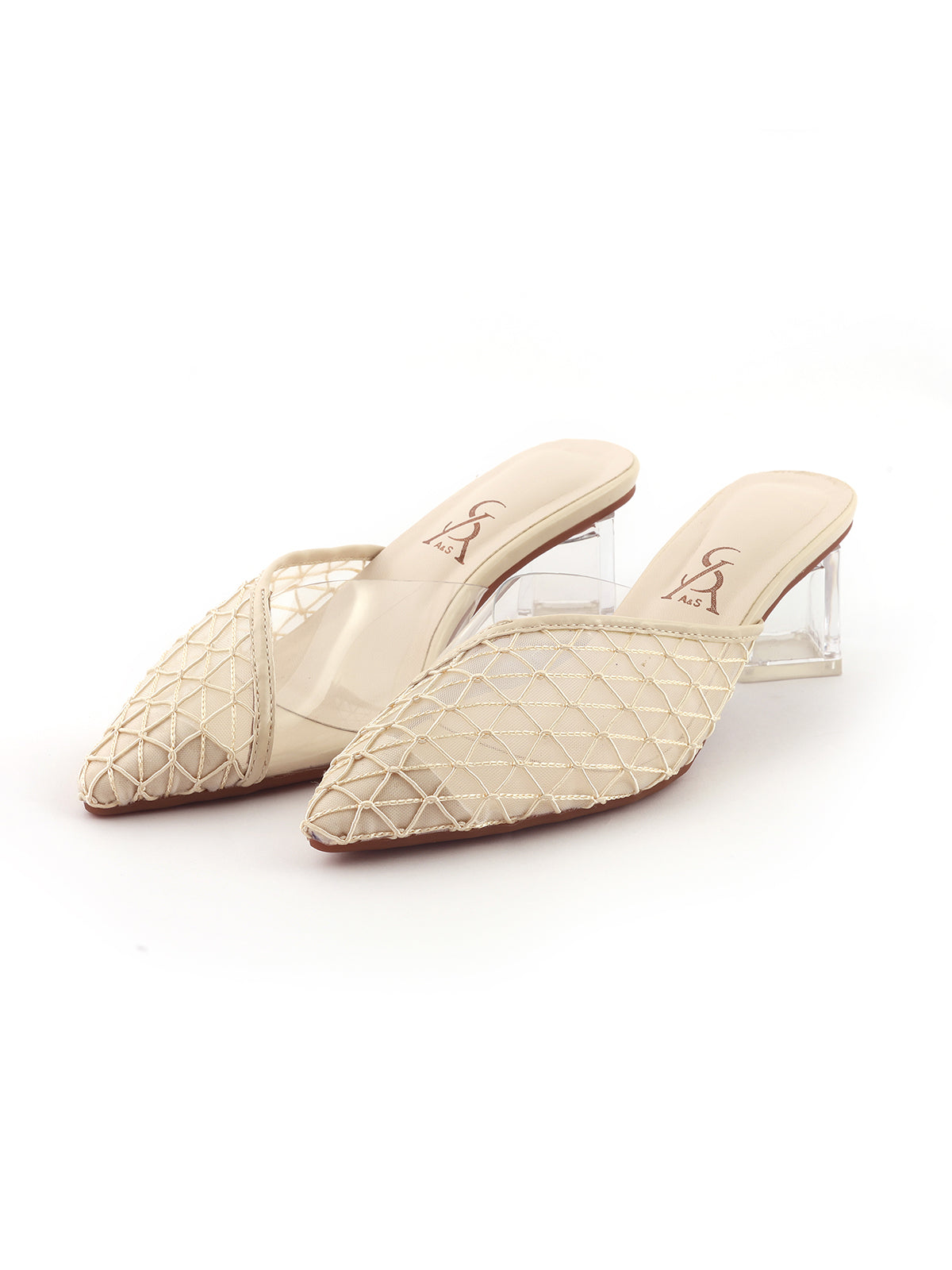 Woven Design Block Heels