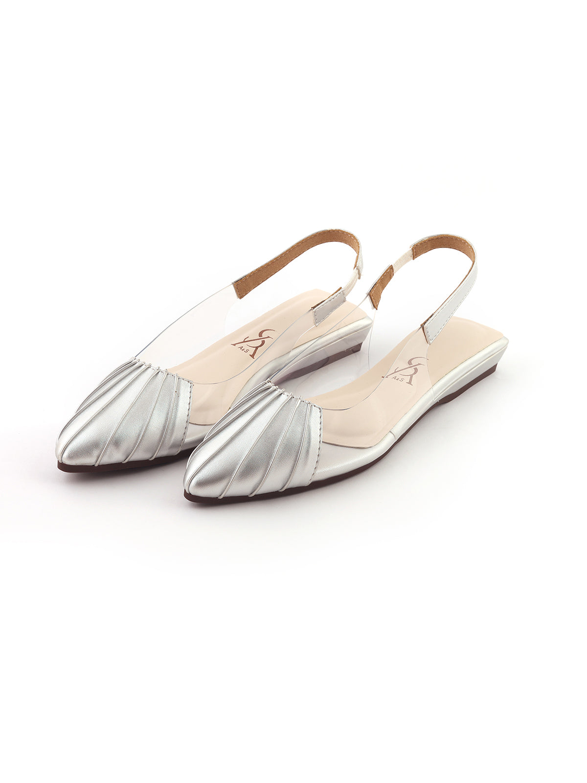 Crinkled Slingback Flats