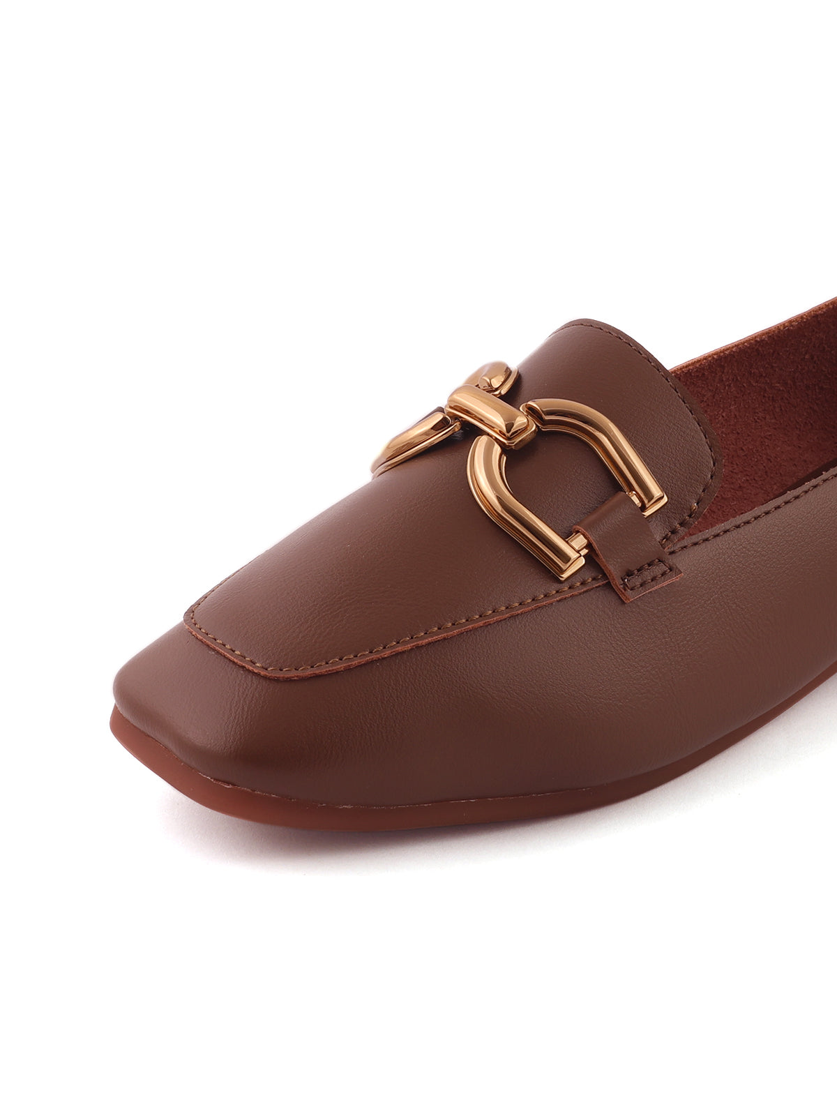 Interlock Chain Detail Flat Loafers