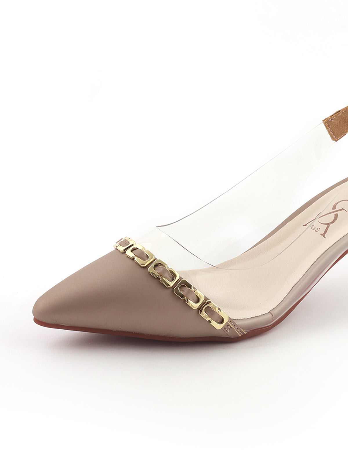 Reactangle Chain Link Kitten Heels
