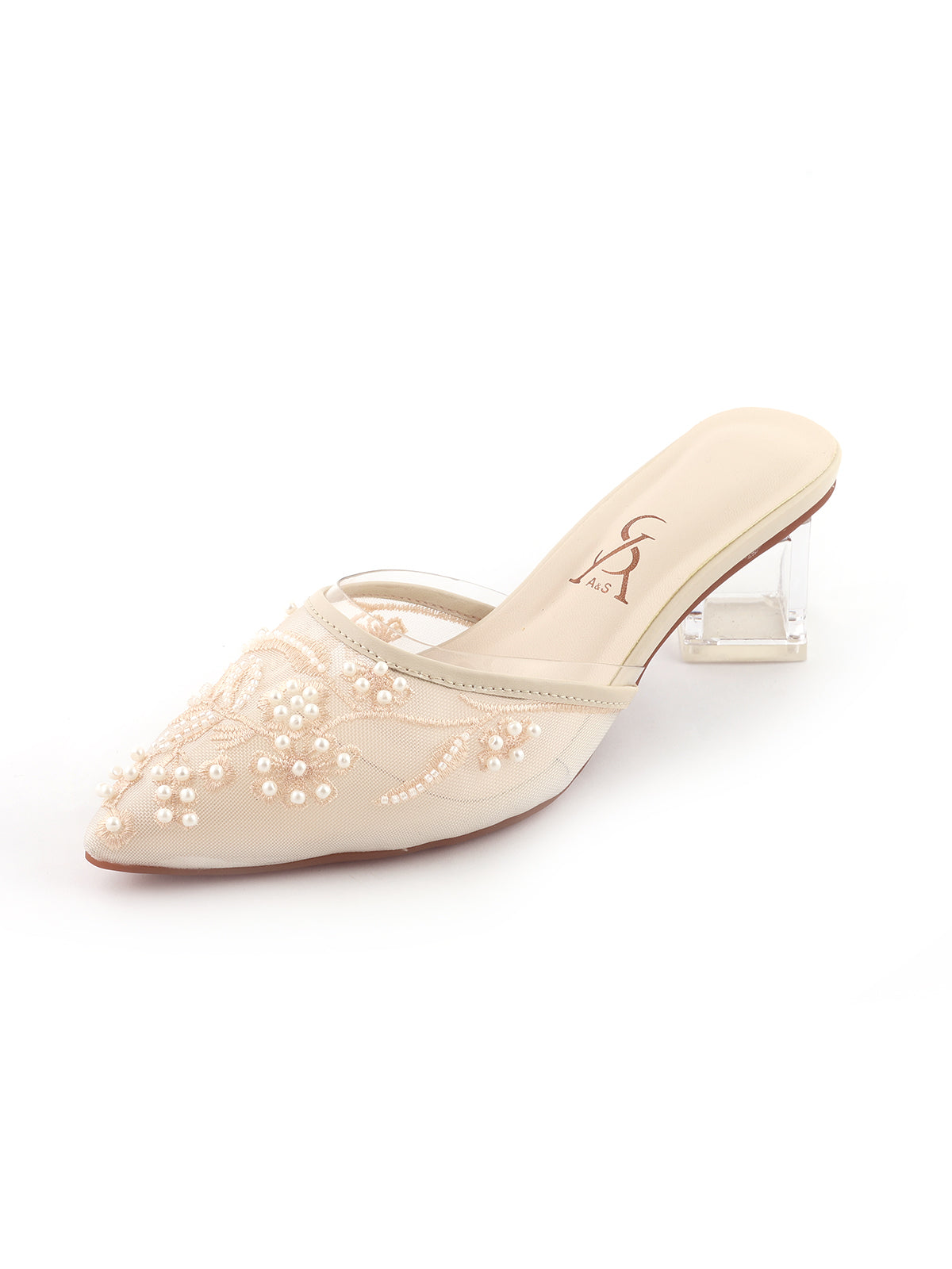Pearl Detail Block Heel