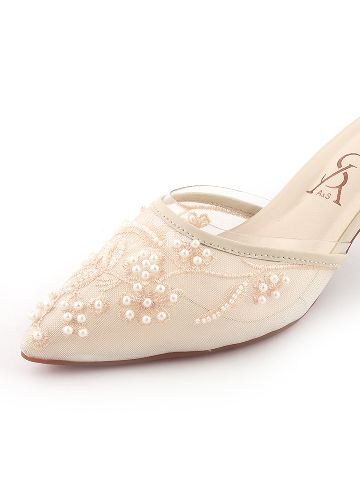 Pearl Detail Block Heel