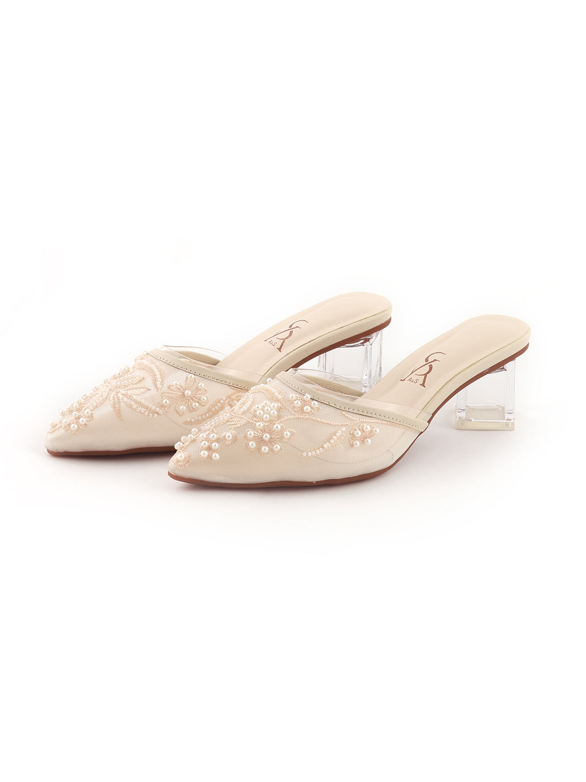 Pearl Detail Block Heel