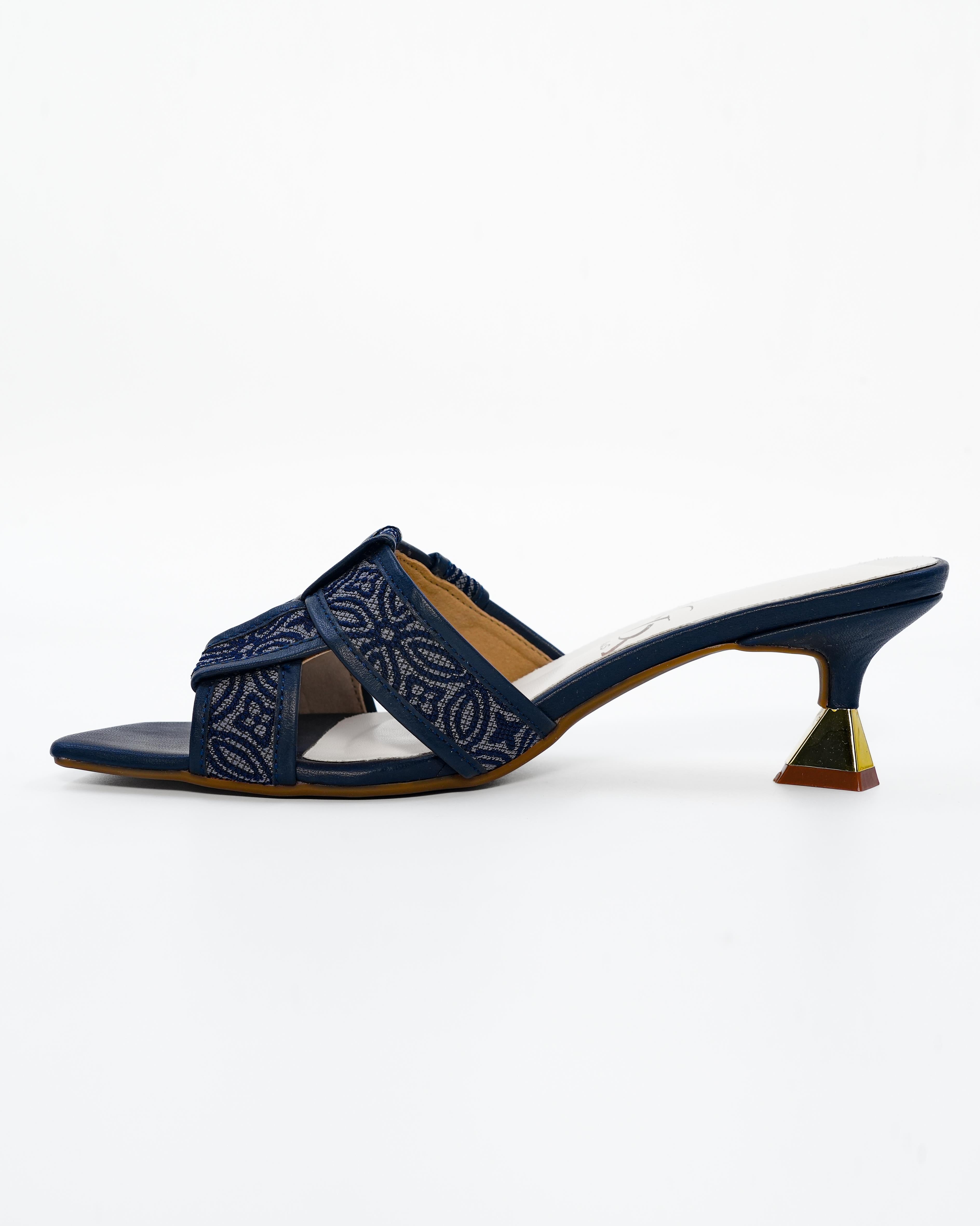 Printed Cutout Kitten Heel